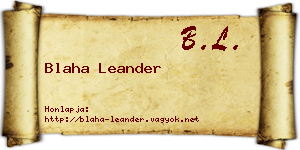 Blaha Leander névjegykártya